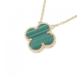 Van Cleef & Arpels Vintage Alhambra Pendant Necklace 18K Yellow Gold and Malachite - view 3