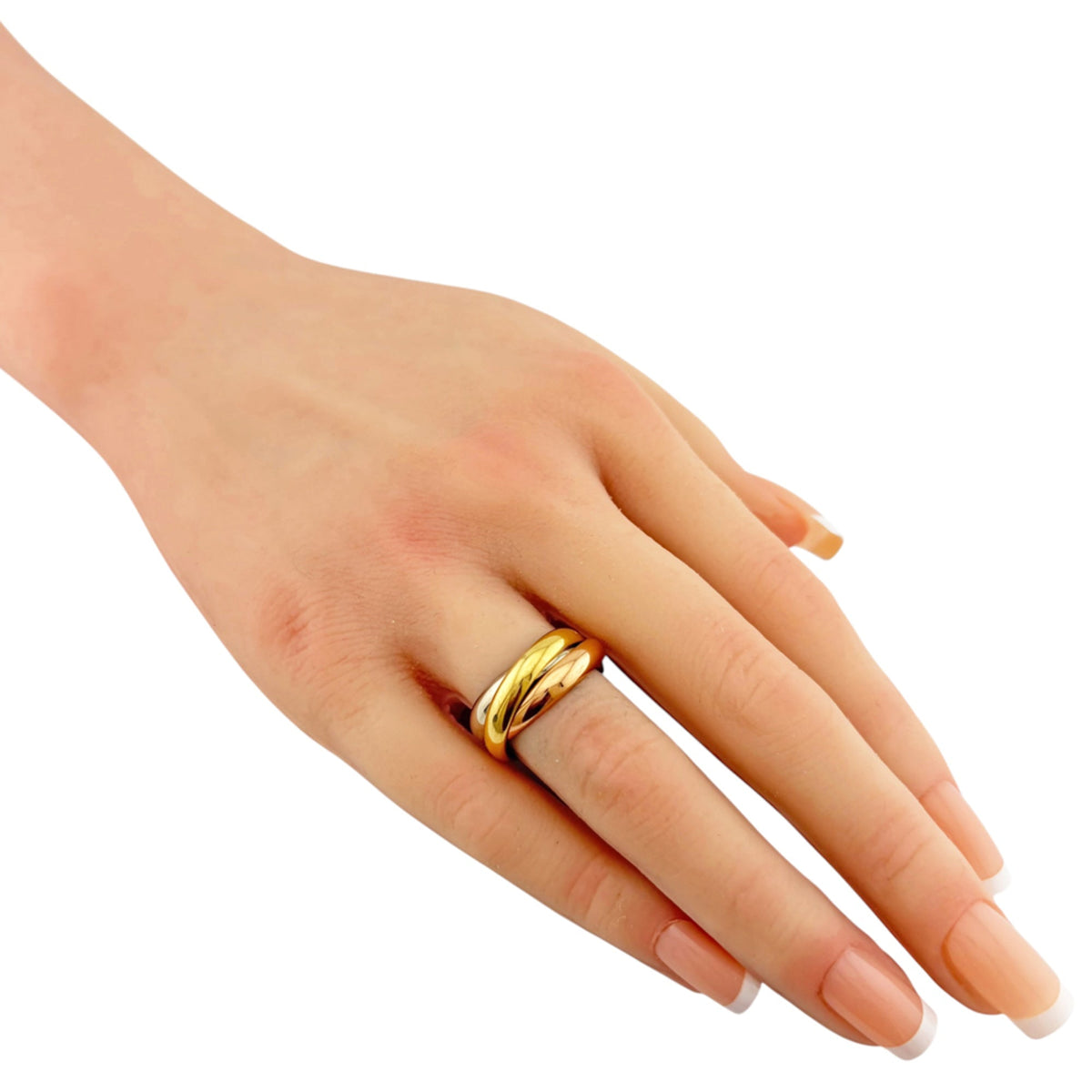 Vendome Louis Cartier Band Ring 18K Tricolor Gold