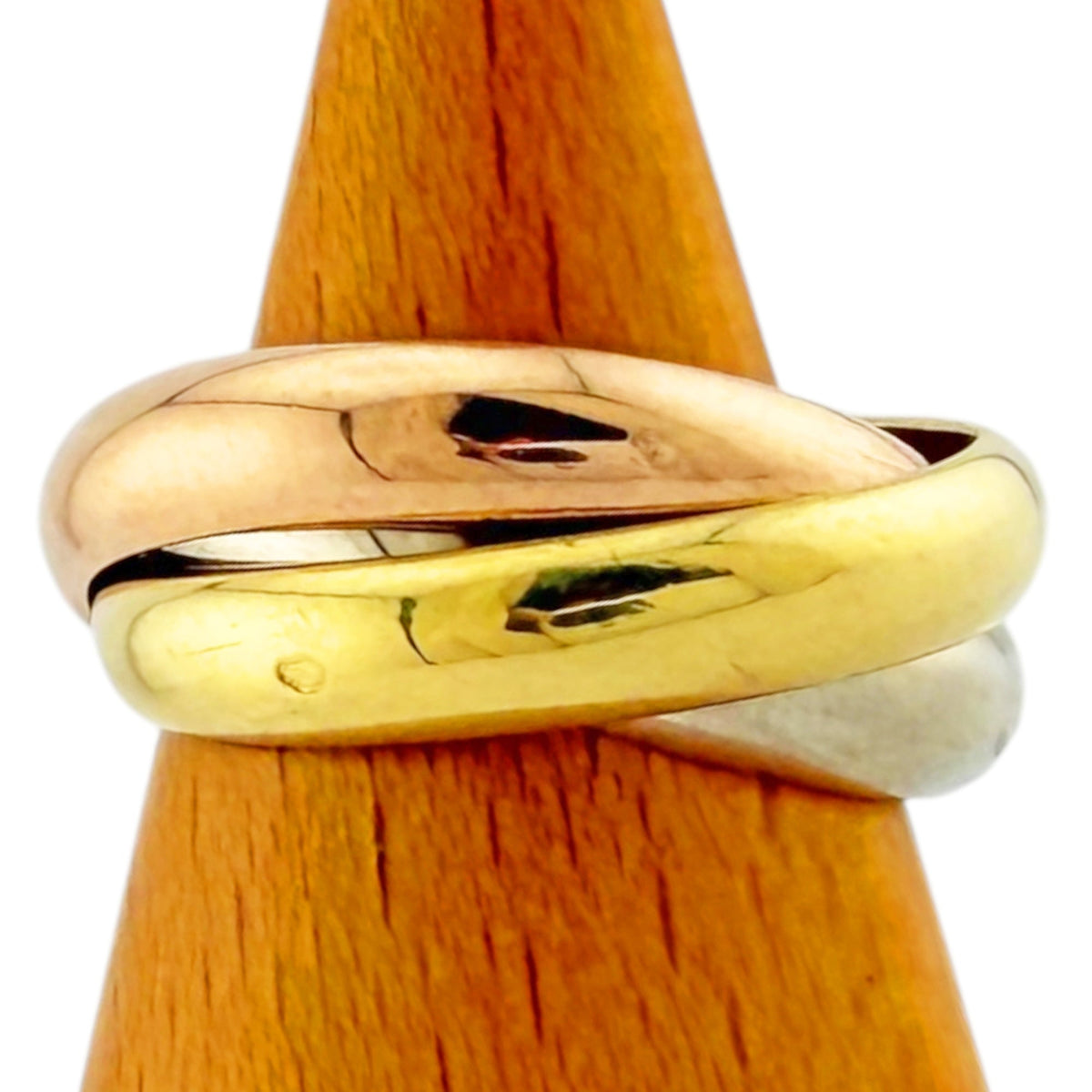 Vendome Louis Cartier Band Ring 18K Tricolor Gold