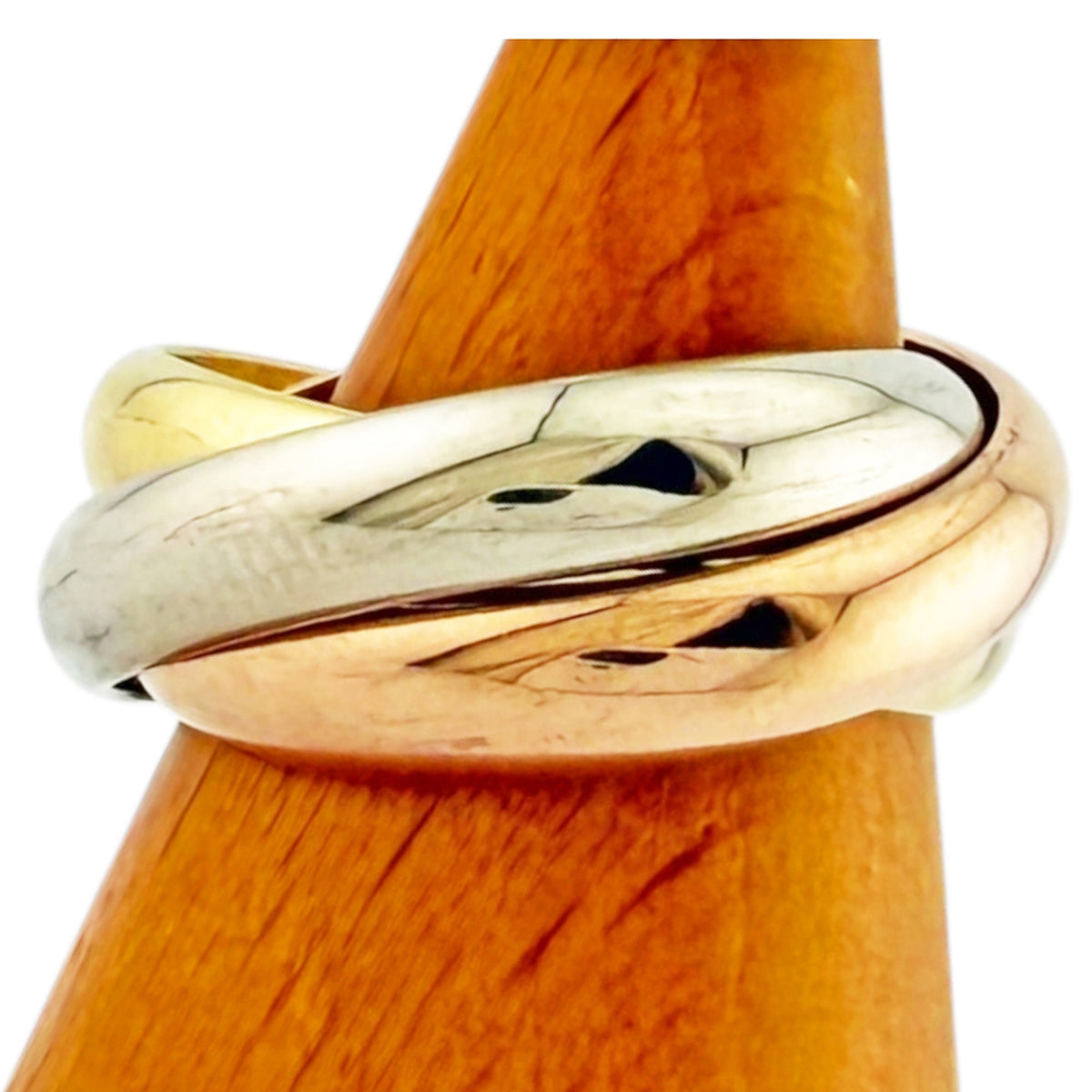 Vendome Louis Cartier Band Ring 18K Tricolor Gold