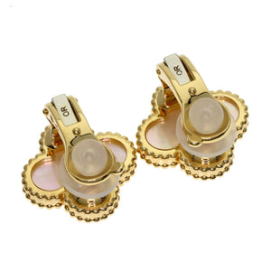 Van Cleef & Arpels Vintage Alhambra Earrings 18K Yellow Gold and Mother of Pearl 18K Yellow Gold - view 2