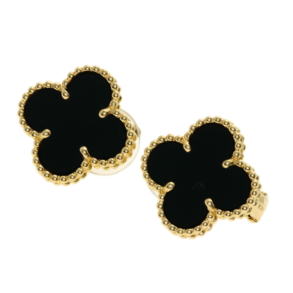 Van Cleef & Arpels Vintage Alhambra Earrings 18K Yellow Gold and Onyx 18K Yellow Gold