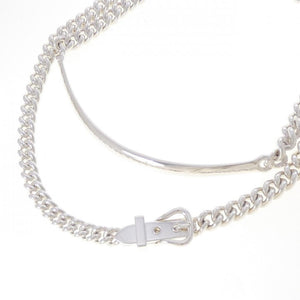 Hermes Boucles Sellier Inflexible Pendant Necklace Sterling Silver - view 2