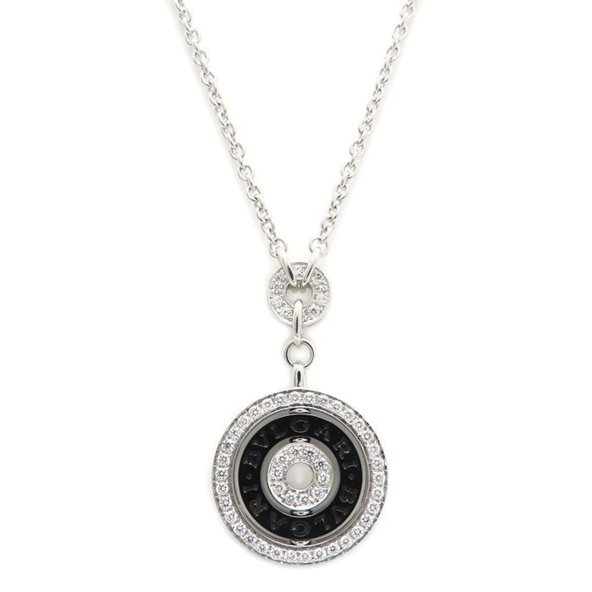 Pendant Necklace Ceramic and 18K White Gold with Diamond