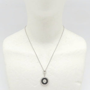 Bvlgari Pendant Necklace Ceramic and 18K White Gold with Diamond - view 3