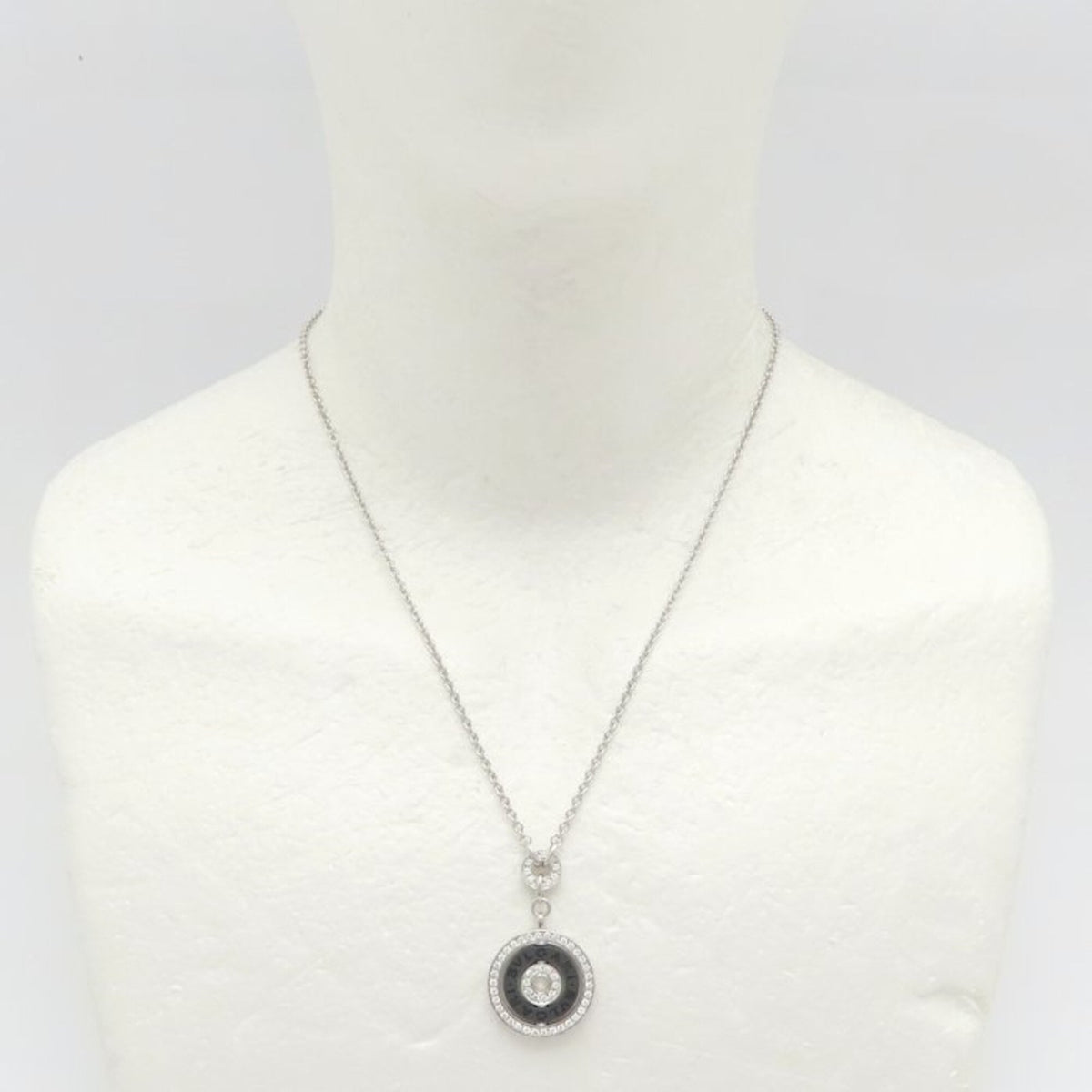 Pendant Necklace Ceramic and 18K White Gold with Diamond