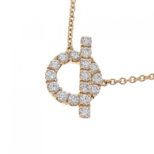 Hermes Pendant Necklace 18K Rose Gold with Diamond - view 3