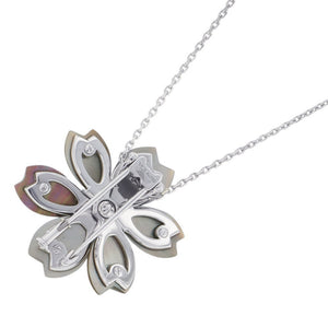 Van Cleef & Arpels Pendant Necklace 18K White Gold Small with Grey Mother of Pearl and Diamond - view 3