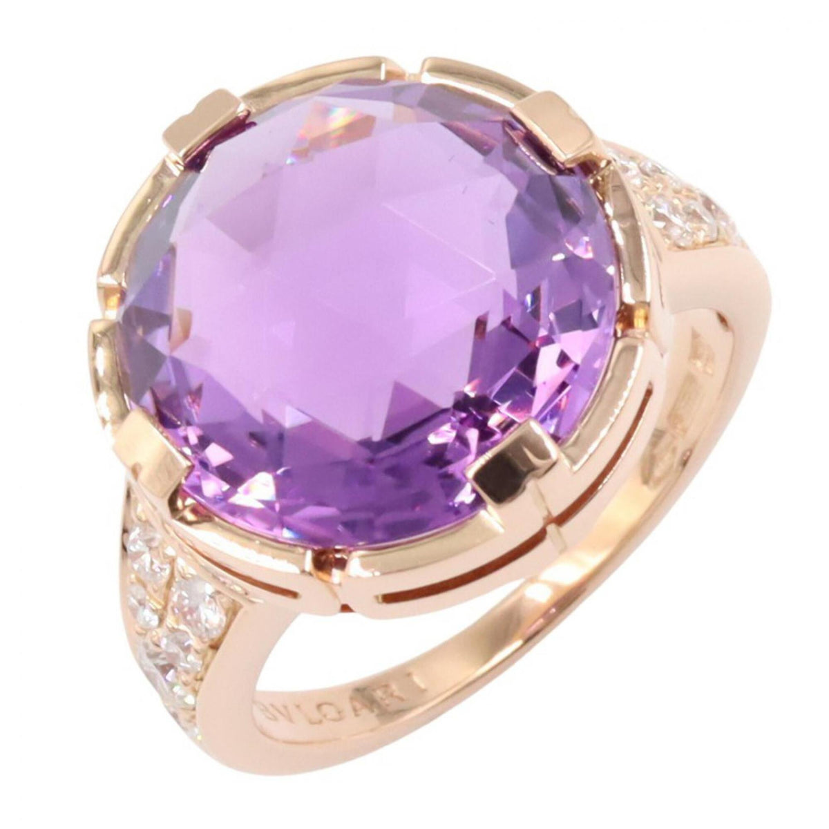 Parentesi Ring 18K Rose Gold with Amethyst and Diamond