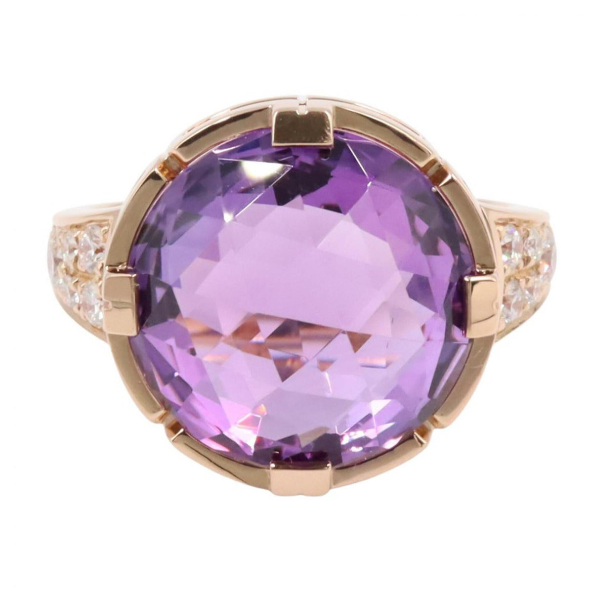 Parentesi Ring 18K Rose Gold with Amethyst and Diamond