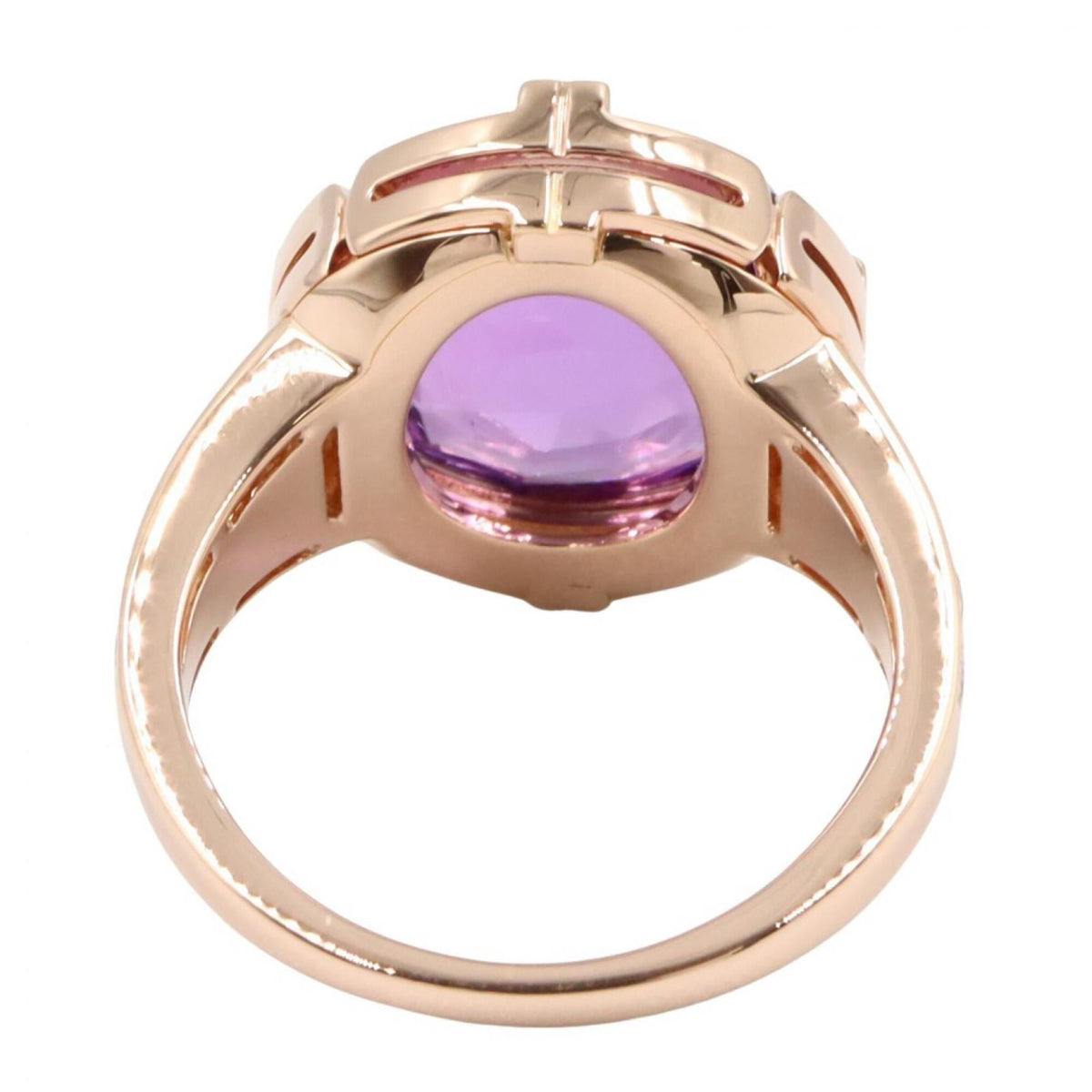 Parentesi Ring 18K Rose Gold with Amethyst and Diamond