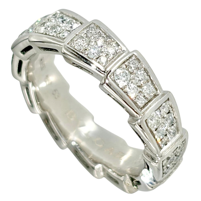 Bvlgari Serpenti Viper Ring 18K White Gold with Diamonds