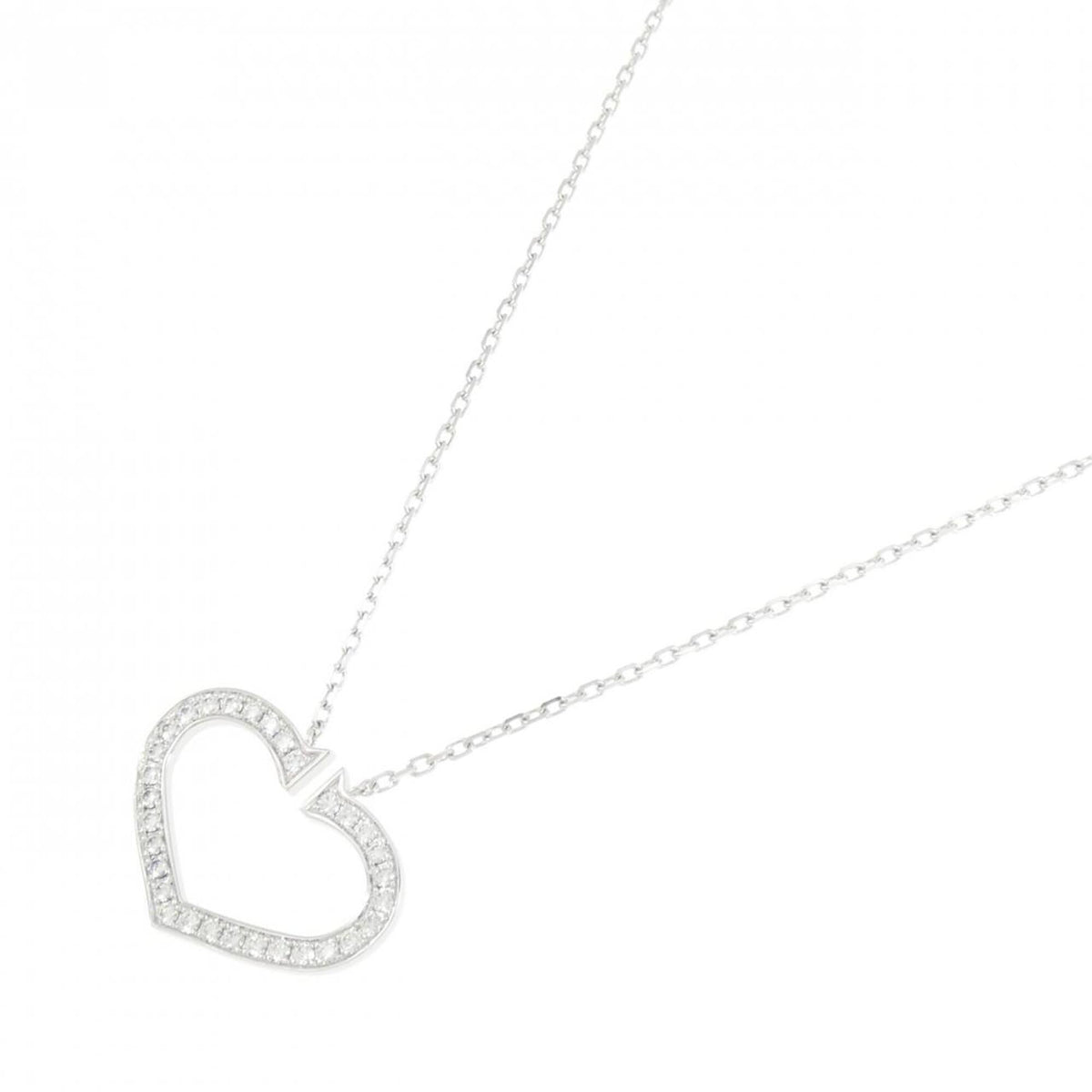Cartier C Heart Pendant Necklace 18K White Gold – view 2