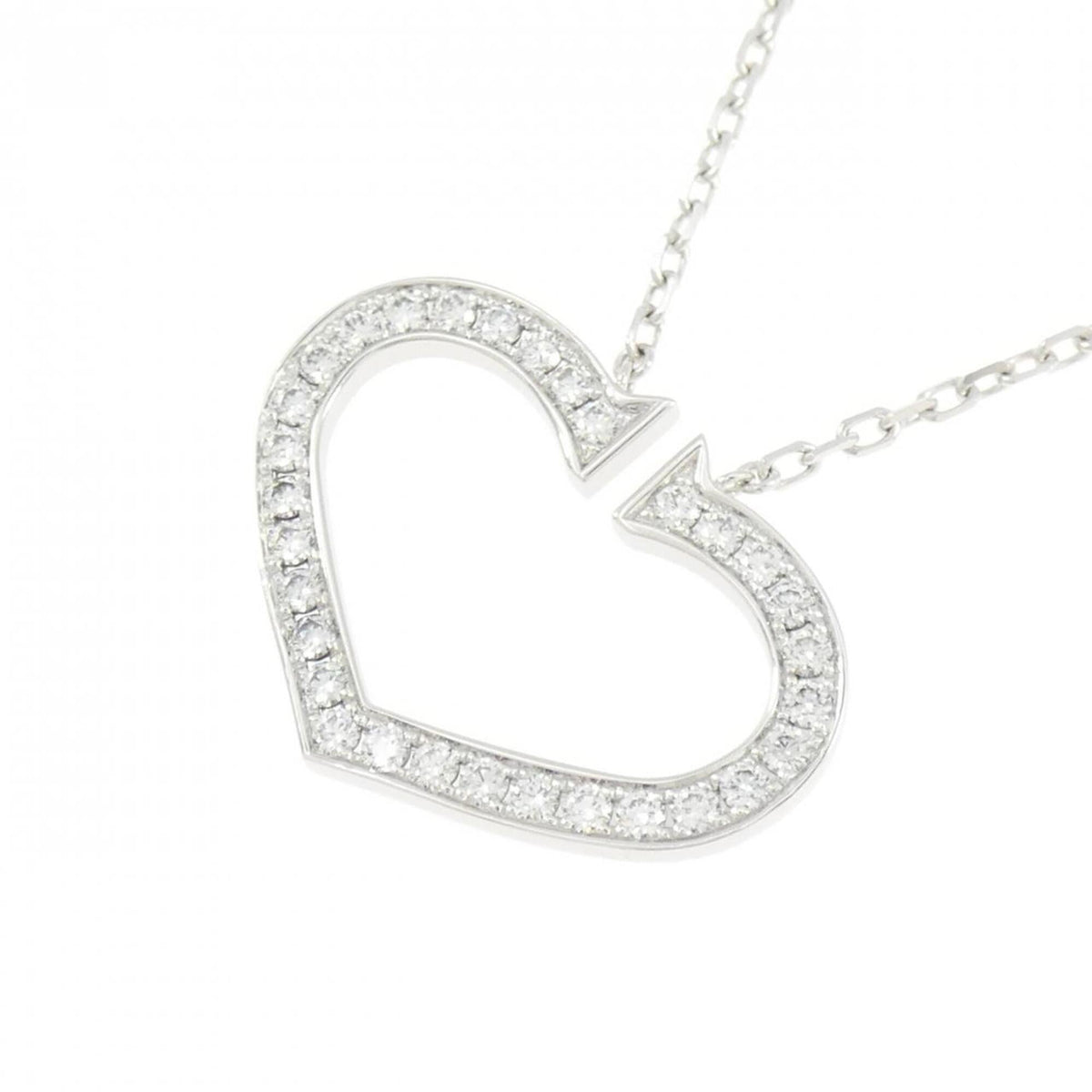 Cartier C Heart Pendant Necklace 18K White Gold – view 3