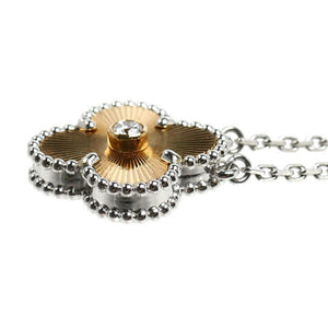 Van Cleef & Arpels Vintage Alhambra Pendant Necklace 18K White Gold and 18K Rose Gold - view 2