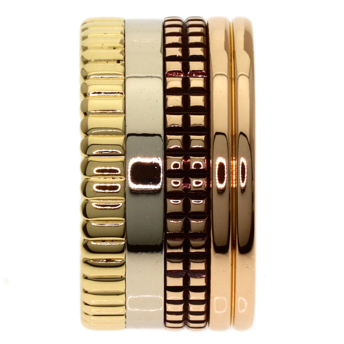 Quatre Classic Large Ring 18K Tricolor Gold