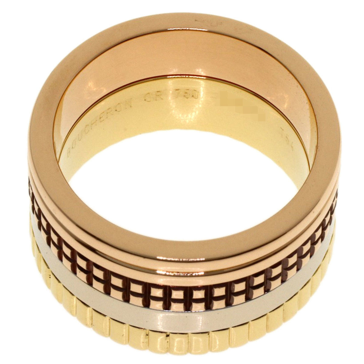 Quatre Classic Large Ring 18K Tricolor Gold