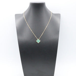 Van Cleef & Arpels Vintage Alhambra Pendant Necklace 18K Yellow Gold and Malachite - view 6