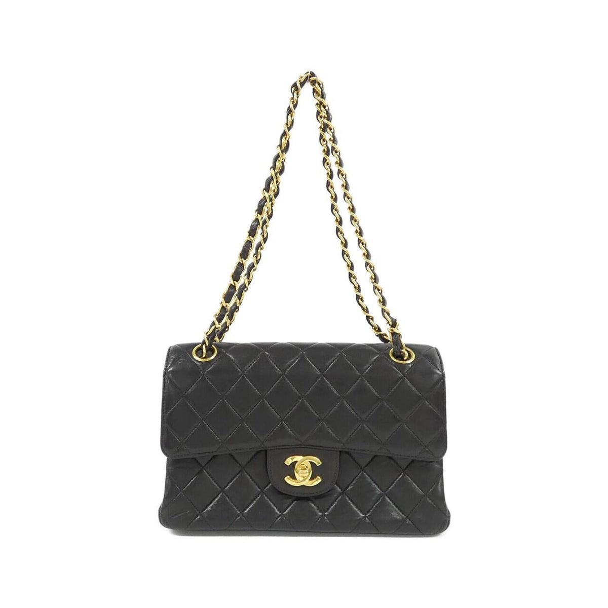 Chanel Vintage Classic Double Flap Bag Quilted Lambskin Small