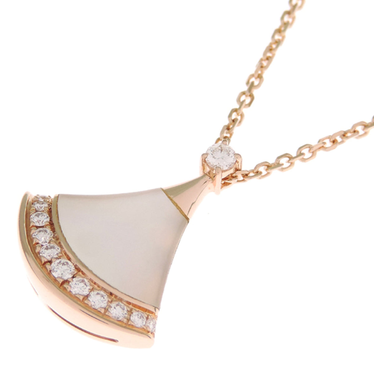 Diva Dream Pendant Necklace 18K Rose Gold with Diamond and Mother of Pearl