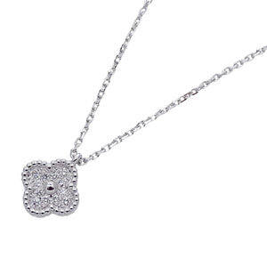 Van Cleef & Arpels Sweet Alhambra Pendant Necklace 18K White Gold - view 1