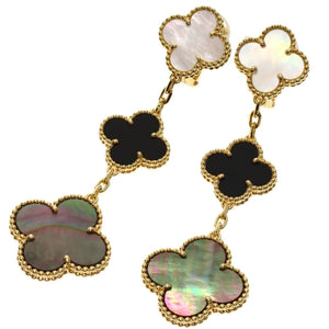 Van Cleef & Arpels Alhambra Earrings 18K Yellow Gold and Onyx 18K Yellow Gold - view 1