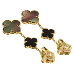 Van Cleef & Arpels Alhambra Earrings 18K Yellow Gold and Onyx 18K Yellow Gold - view 2