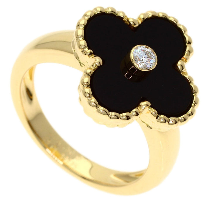 Van Cleef & Arpels Vintage Alhambra Ring 18K Yellow Gold and Onyx