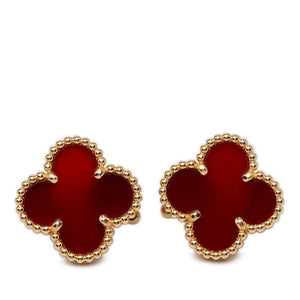 Van Cleef & Arpels Vintage Alhambra Earrings 18K Yellow Gold and Carnelian 18K Yellow Gold - view 1