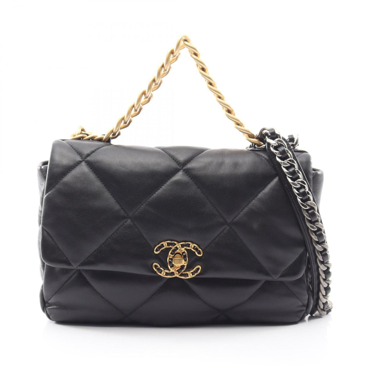 Chanel 19 Flap Bag Quilted Goatskin Large