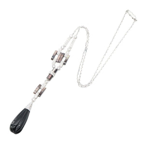 Cartier Pendant Necklace 18K White Gold with Diamond and Onyx - view 2