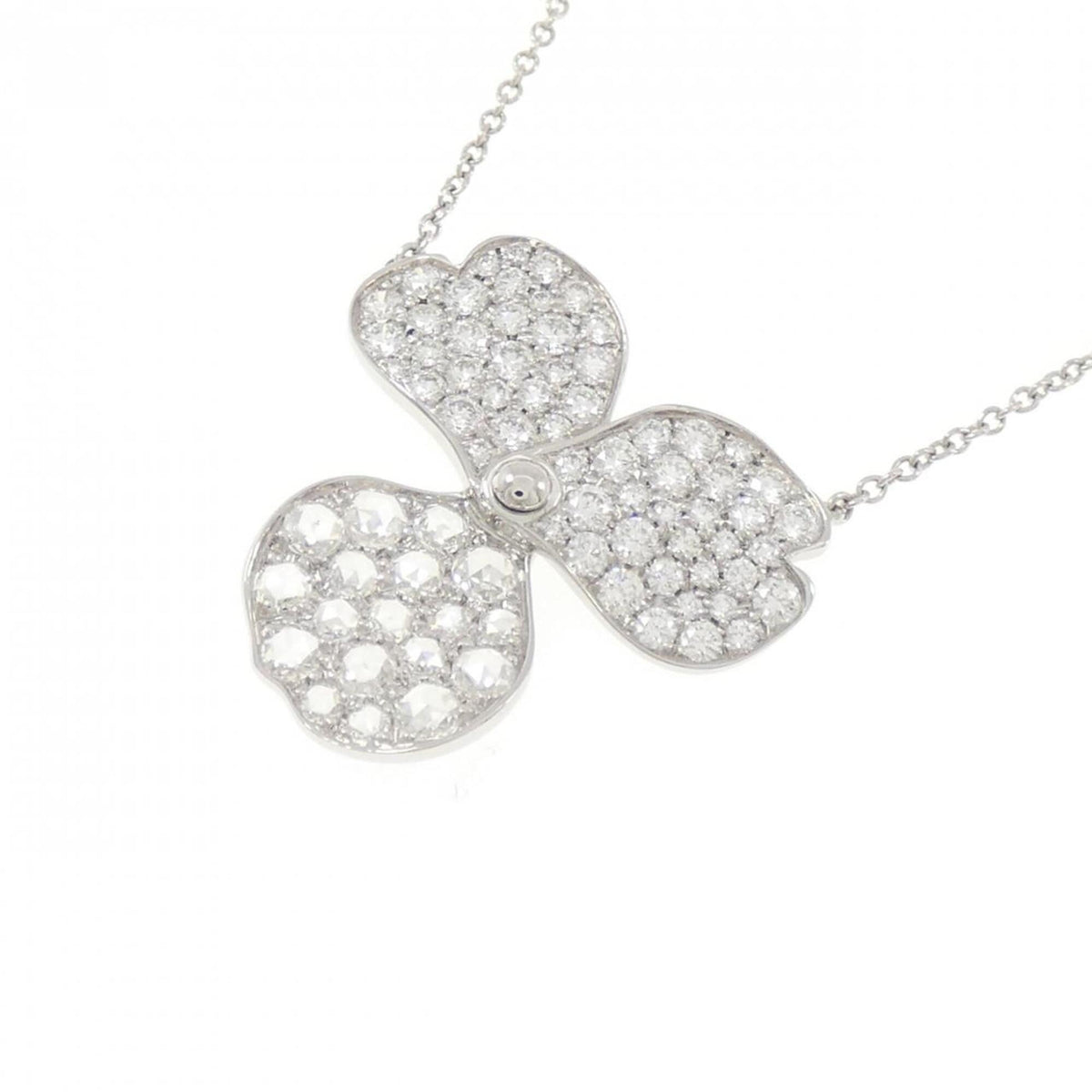 Paper Flower Pendant Necklace Platinum