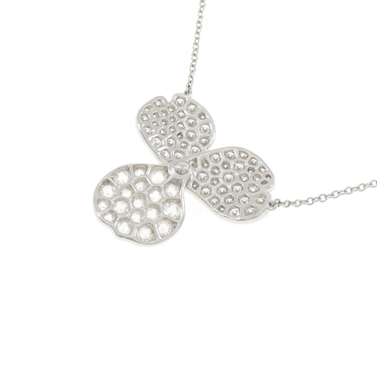 Paper Flower Pendant Necklace Platinum