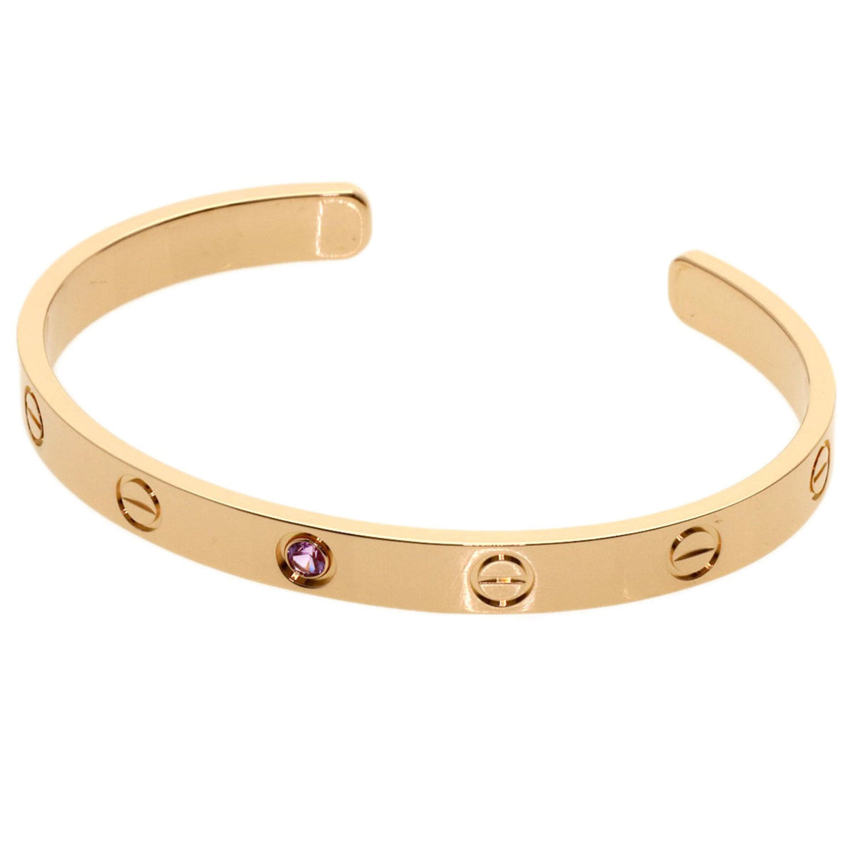 Cartier Open Love Bracelet 18K Rose Gold and Pink Sapphire