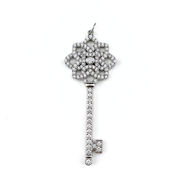 Tiffany & Co. Woven Key Pendant Necklace Platinum with Diamond