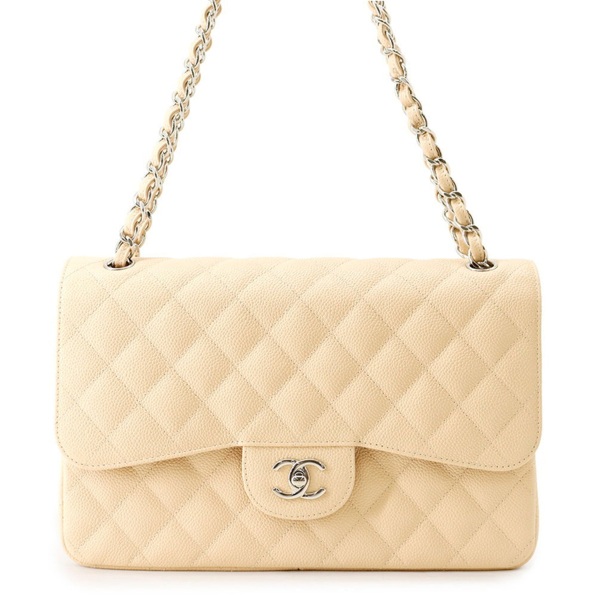 Chanel Classic Double Flap Bag Quilted Caviar Jumbo
