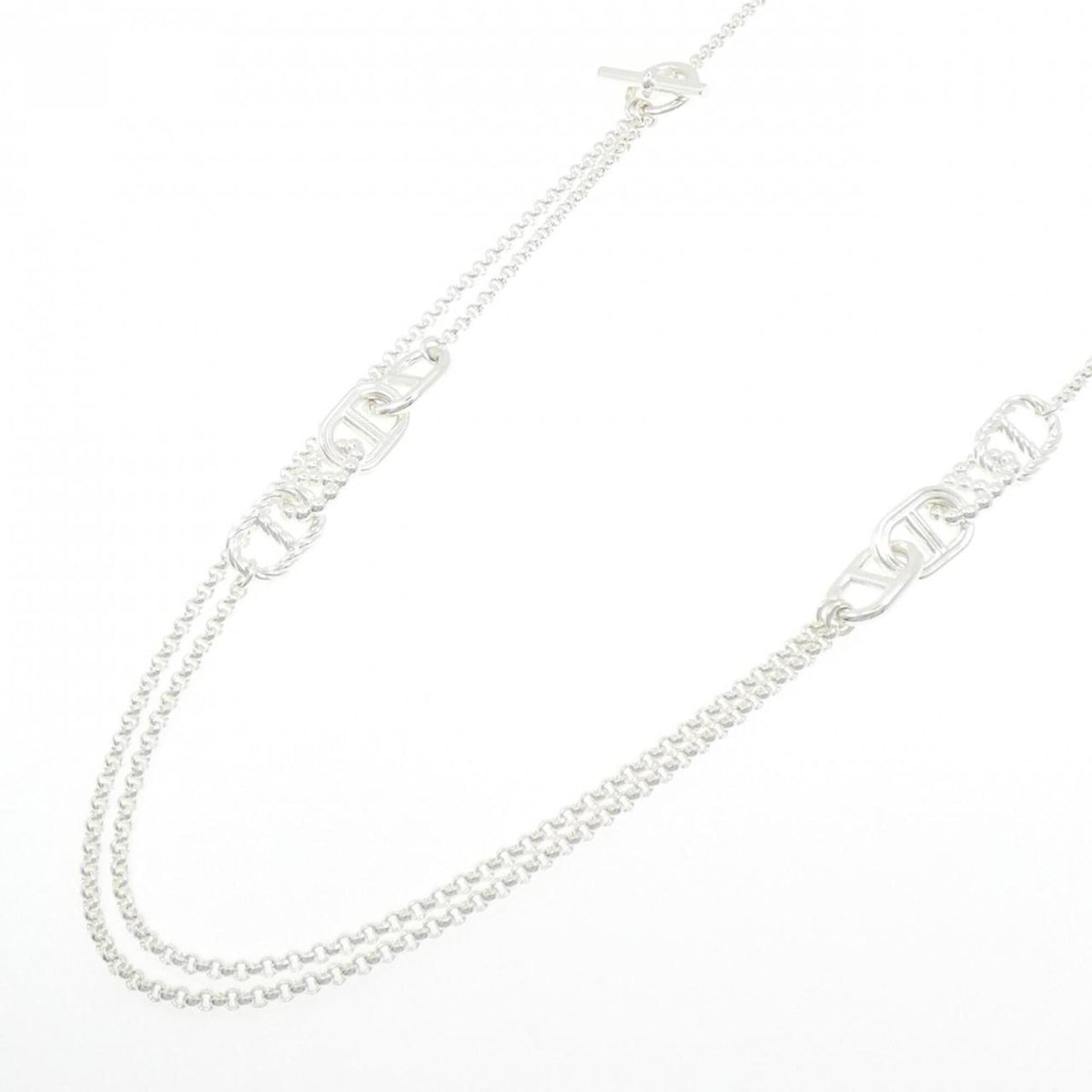 Hermes Chaine d'Ancre Pendant Necklace Sterling Silver