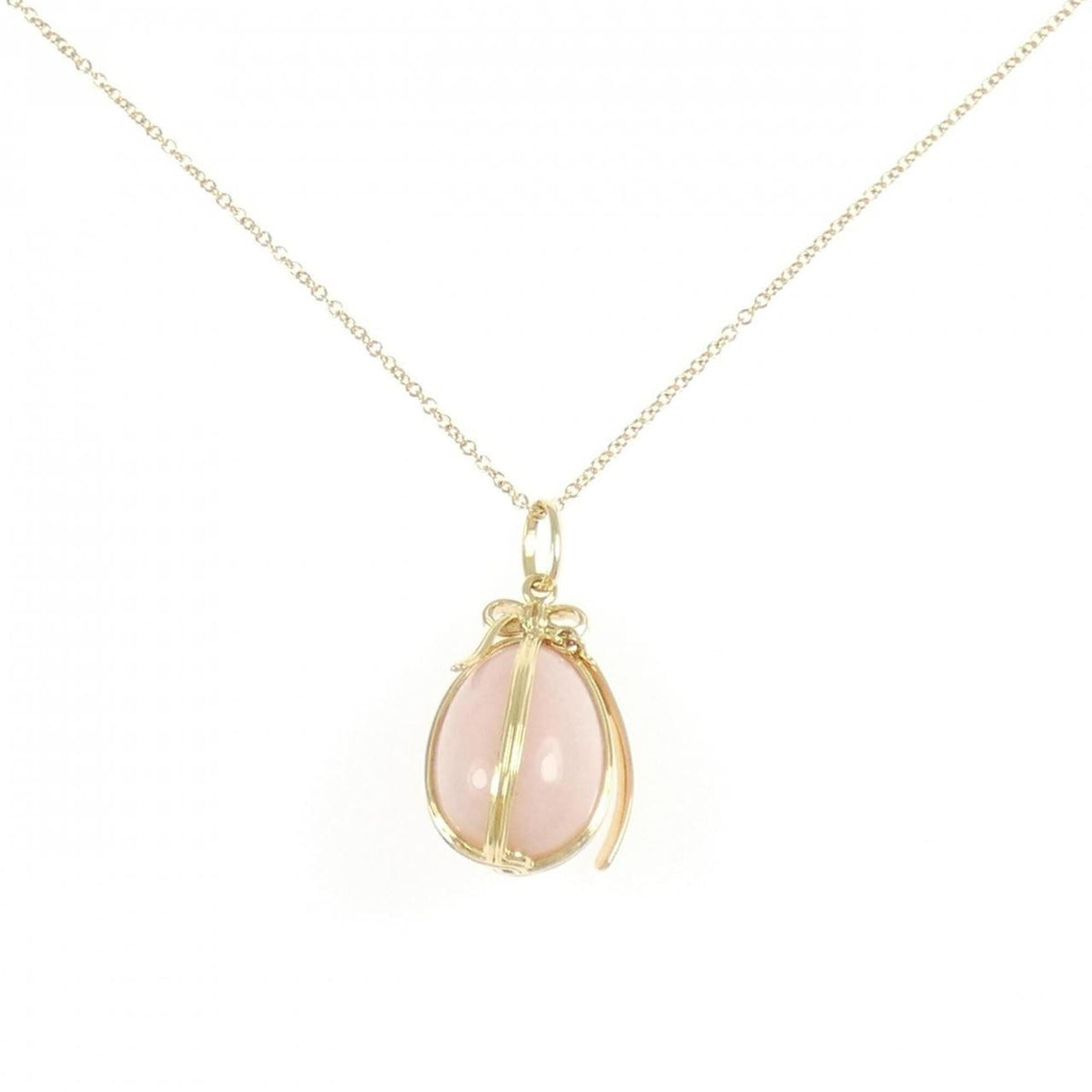 Tiffany & Co. Egg Charm Pendant Necklace 18K Yellow Gold