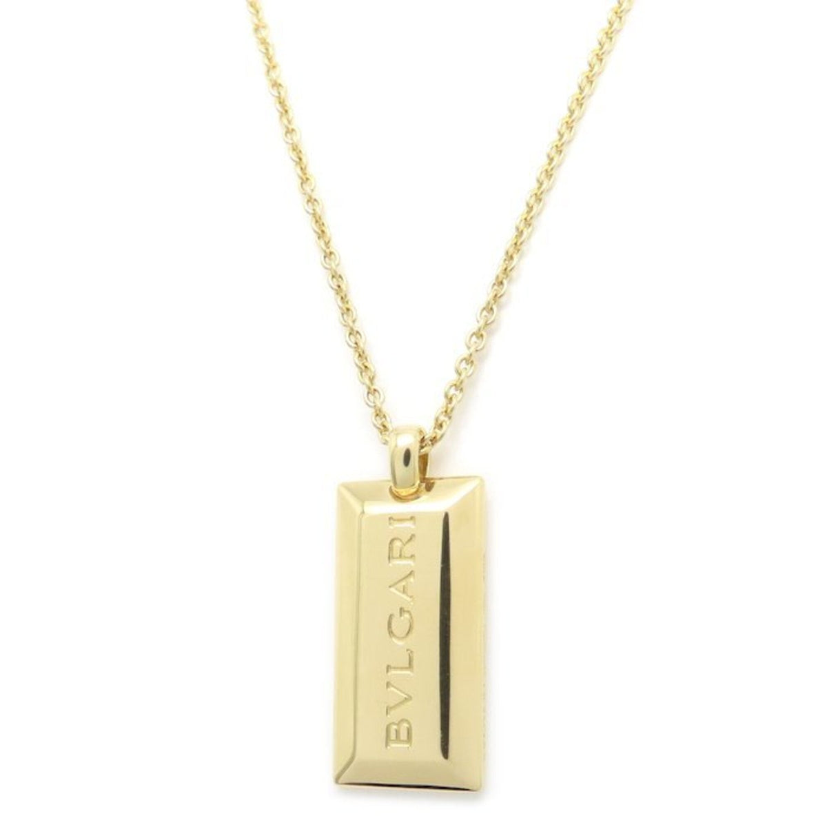 Ingot Pendant Necklace 18K Yellow Gold