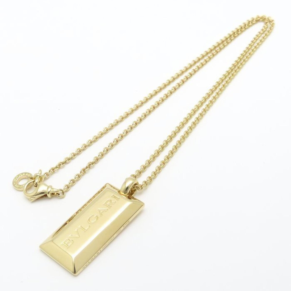 Ingot Pendant Necklace 18K Yellow Gold
