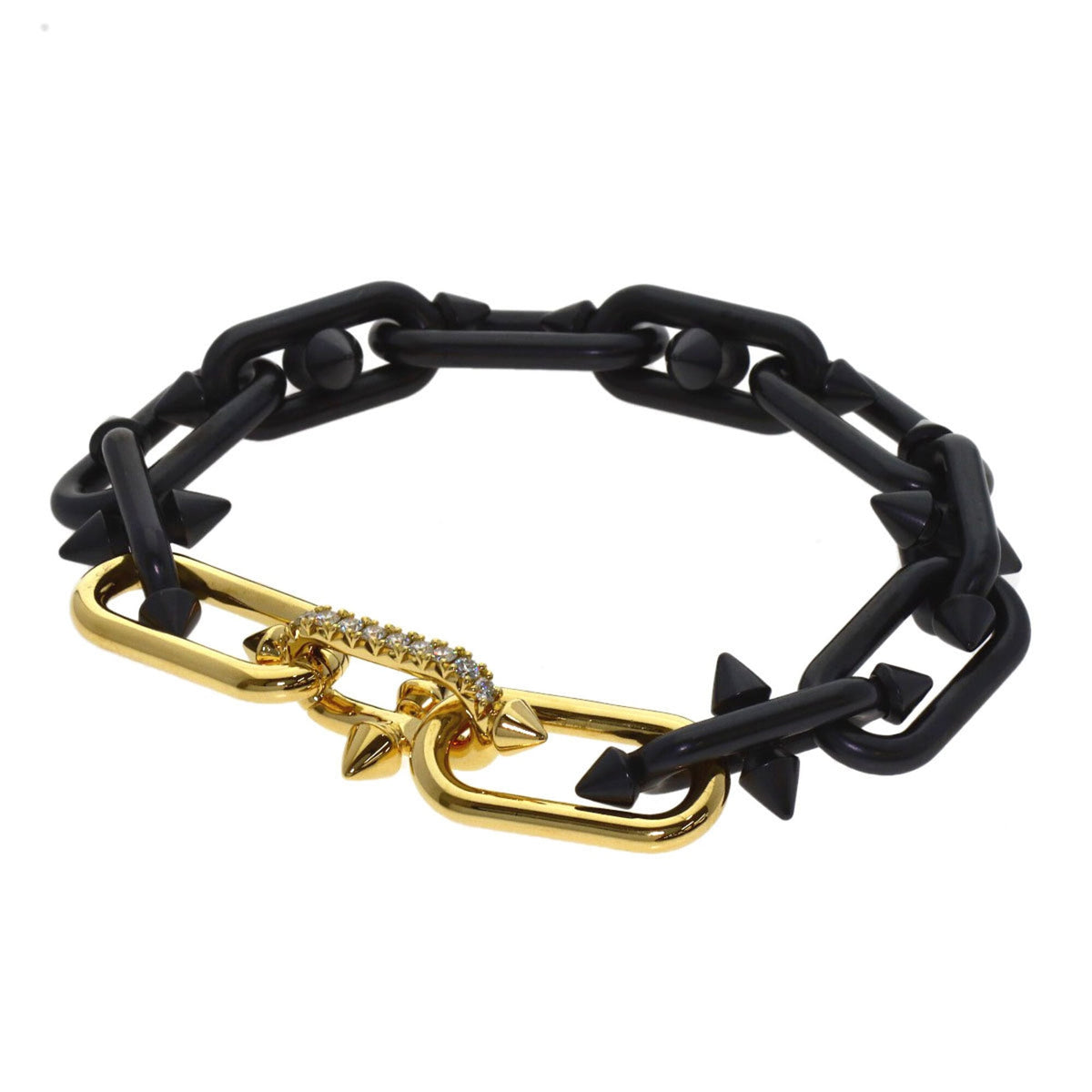 Tiffany & Co. Bracelet 18K Yellow Gold and Titanium Large with Diamond