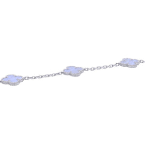 Van Cleef & Arpels Alhambra Pendant Necklace 18K White Gold and Chalcedony - view 2