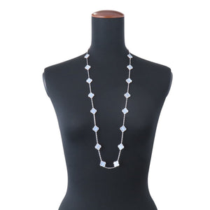 Van Cleef & Arpels Alhambra Pendant Necklace 18K White Gold and Chalcedony - view 3