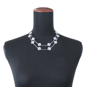 Van Cleef & Arpels Alhambra Pendant Necklace 18K White Gold and Chalcedony - view 4