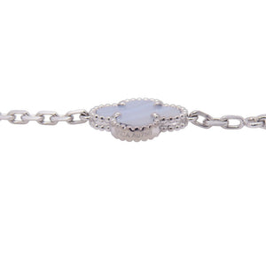 Van Cleef & Arpels Alhambra Pendant Necklace 18K White Gold and Chalcedony - view 9