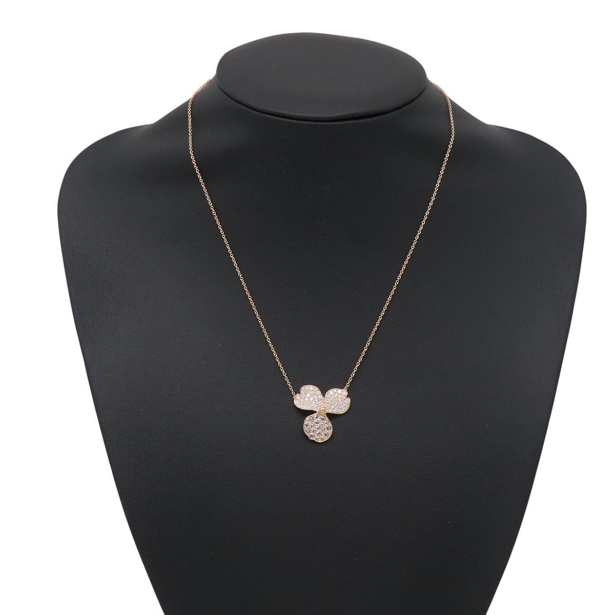 Paper Flower Pendant Necklace 18K Rose Gold with Diamond