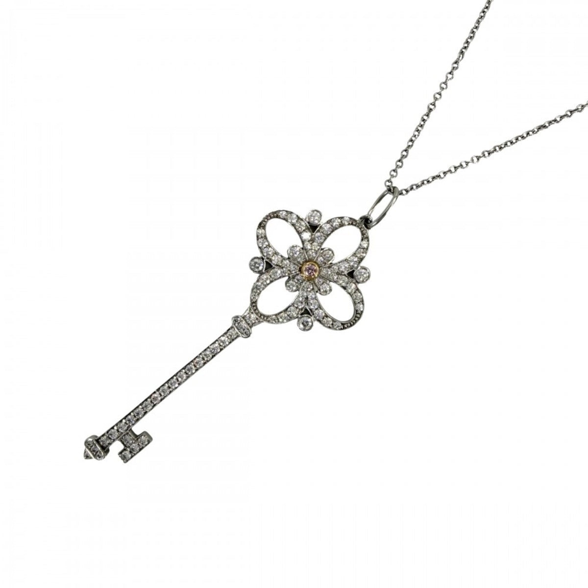 Pendant Necklace Platinum and Yellow Gold