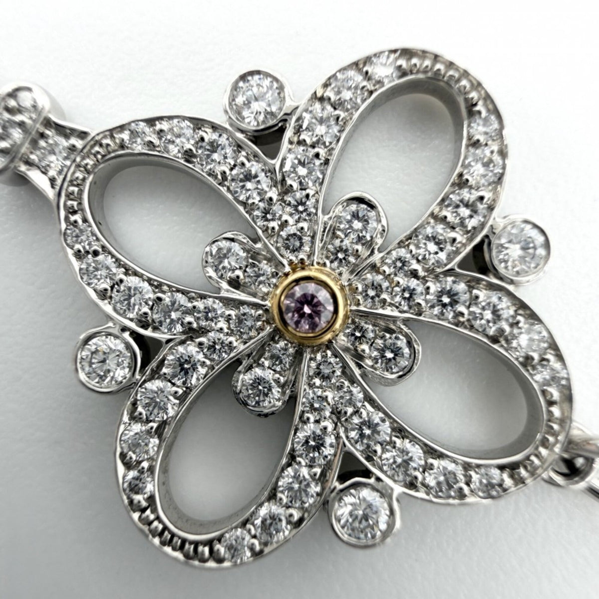 Pendant Necklace Platinum and Yellow Gold