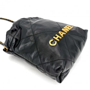 Chanel 22 Chain Hobo Quilted Calfskin with Pearl Chain Mini - view 3