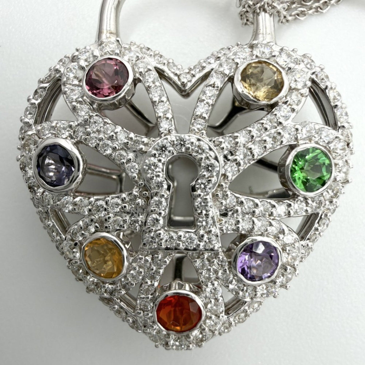Pendant Necklace 18K White Gold With Diamond